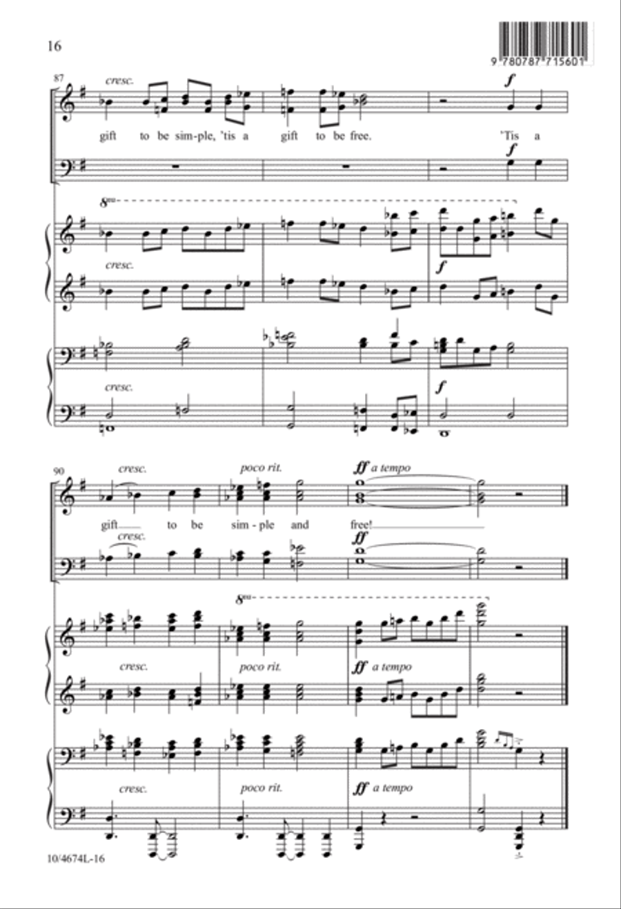 Simple Gifts 4-Part scores gallery preview page 16
