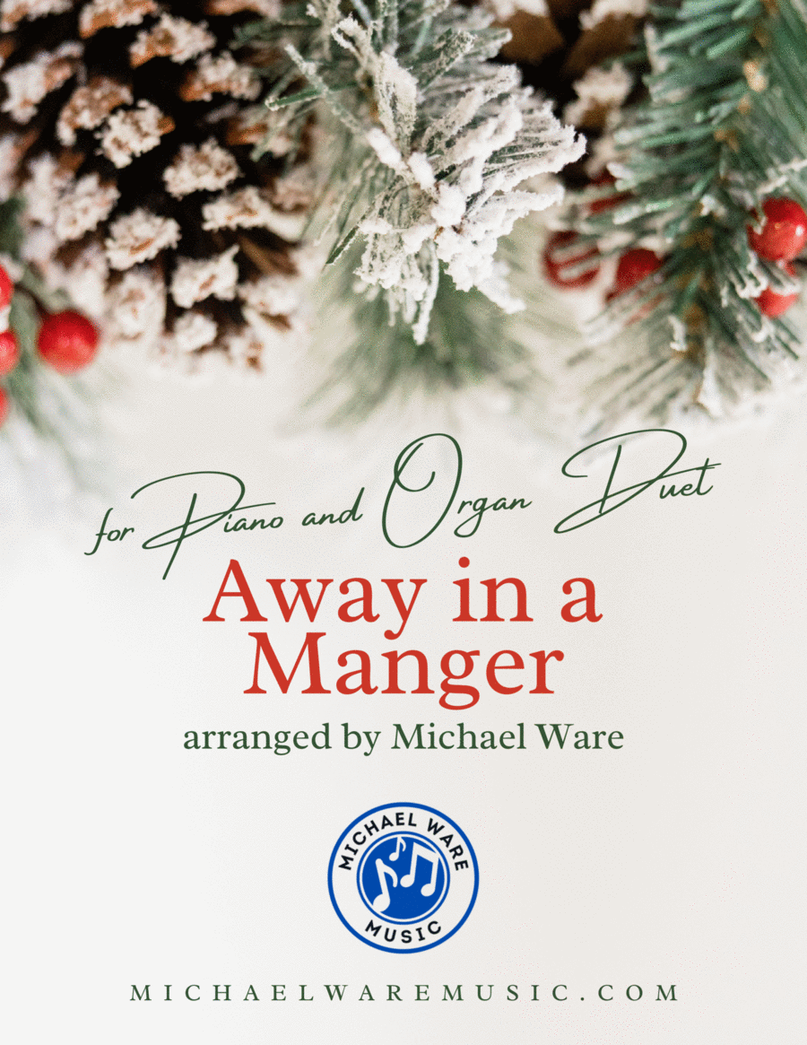 Away in a Manger (piano organ duet) Piano scores gallery preview page 1