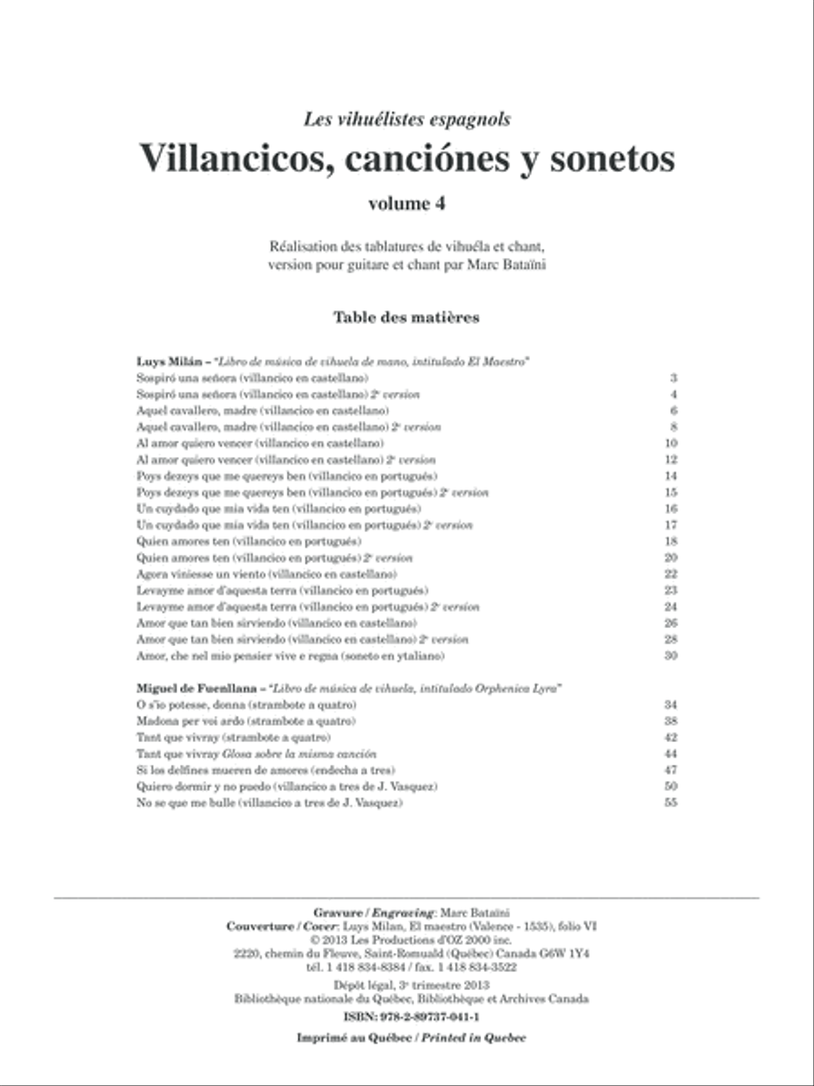 Book cover for Villancicos, canciones y sonetos, vol. 4