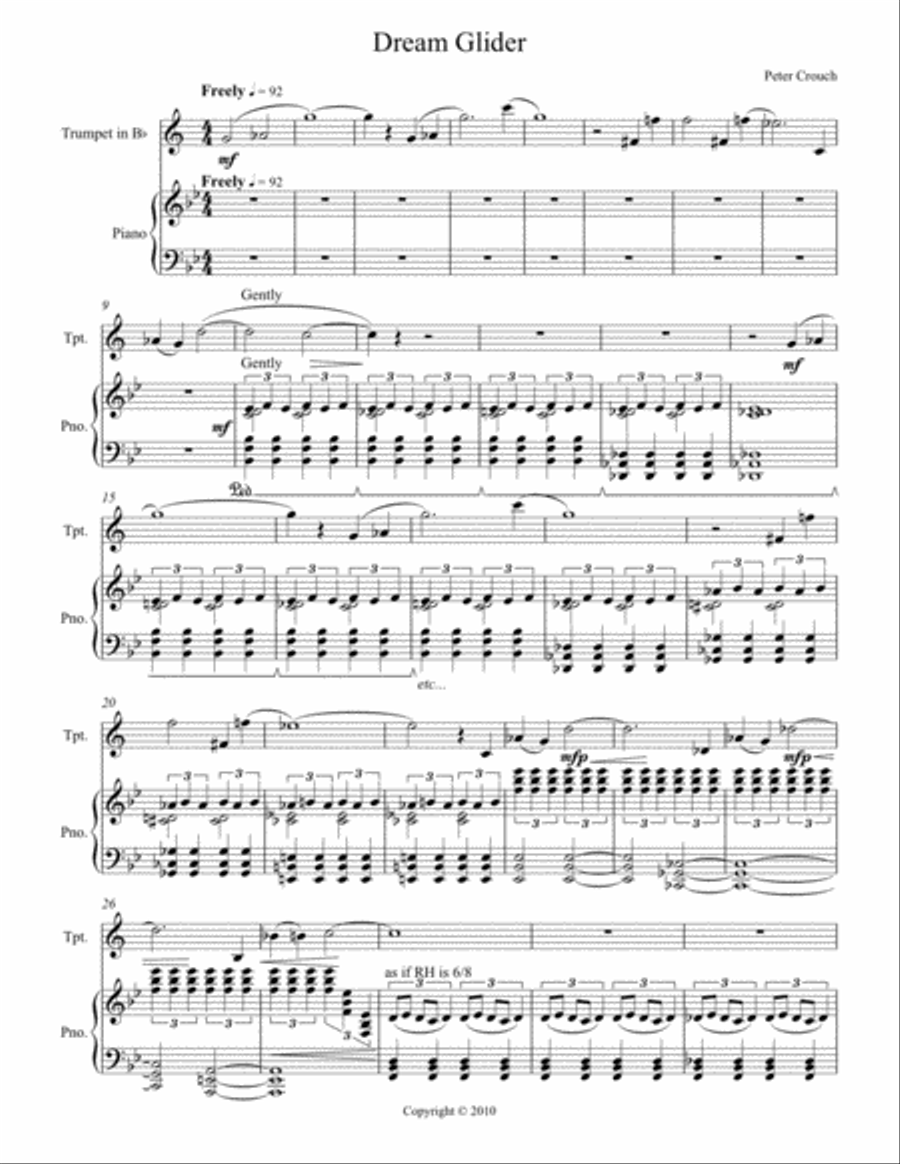 Dream Glider Trumpet Solo scores gallery preview page 4