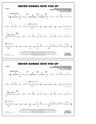 Book cover for Never Gonna Give You Up - Cymbals