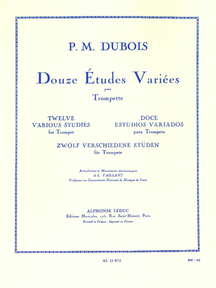 Book cover for 12 Various Studies, For Trumpet