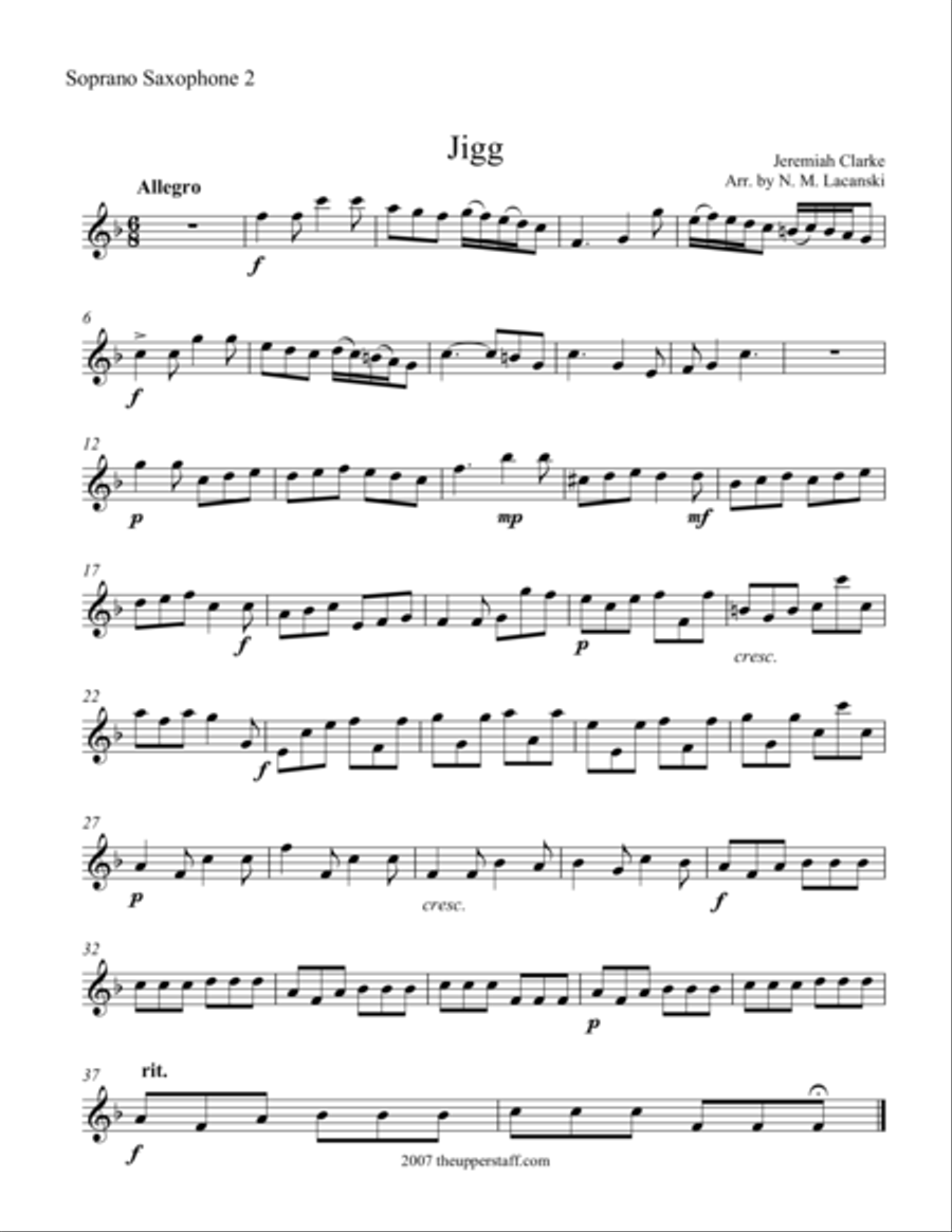 Jigg Soprano Saxophone scores gallery preview page 1