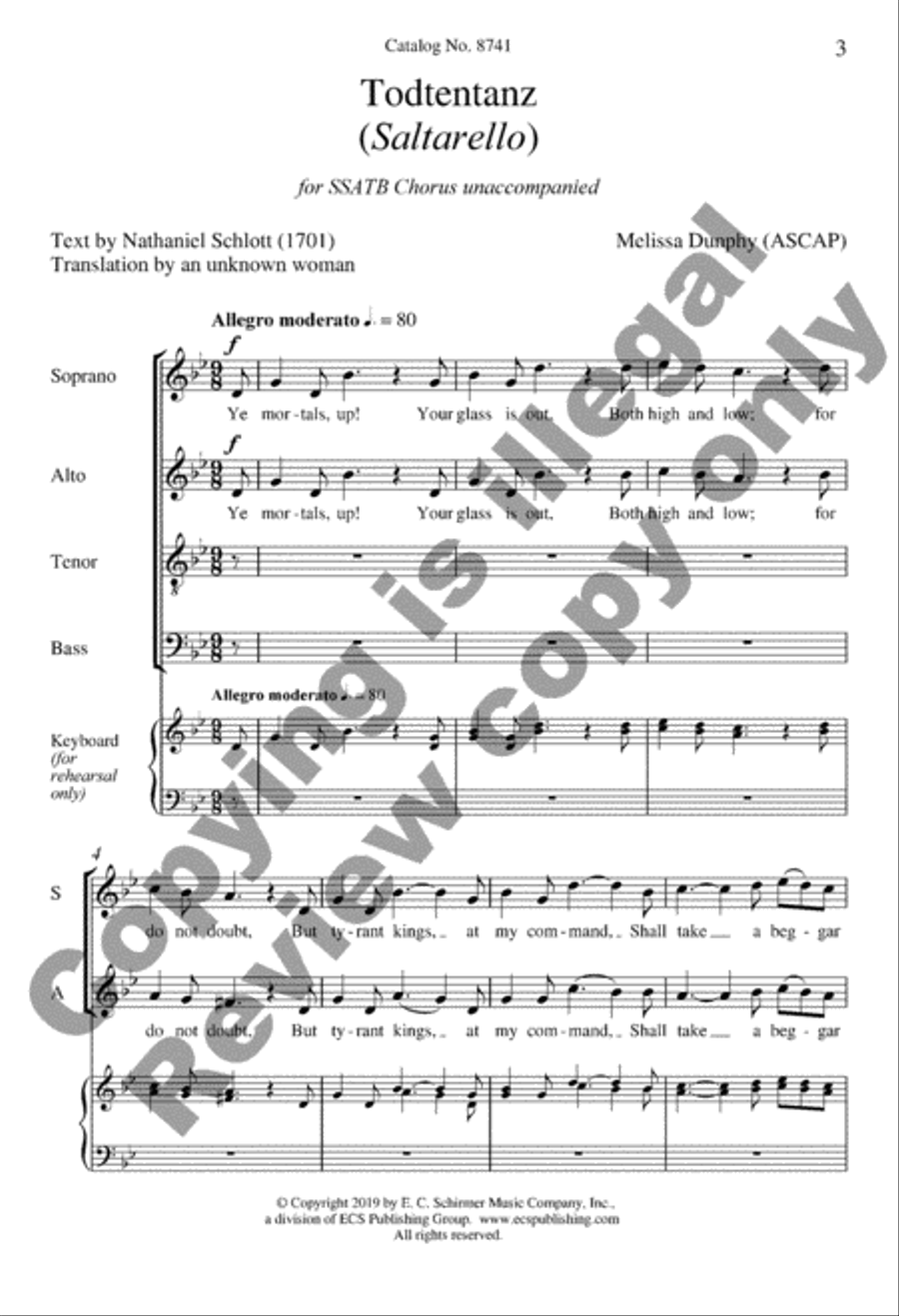 Todtentantz from Suite Remembrance SSATB scores gallery preview page 2