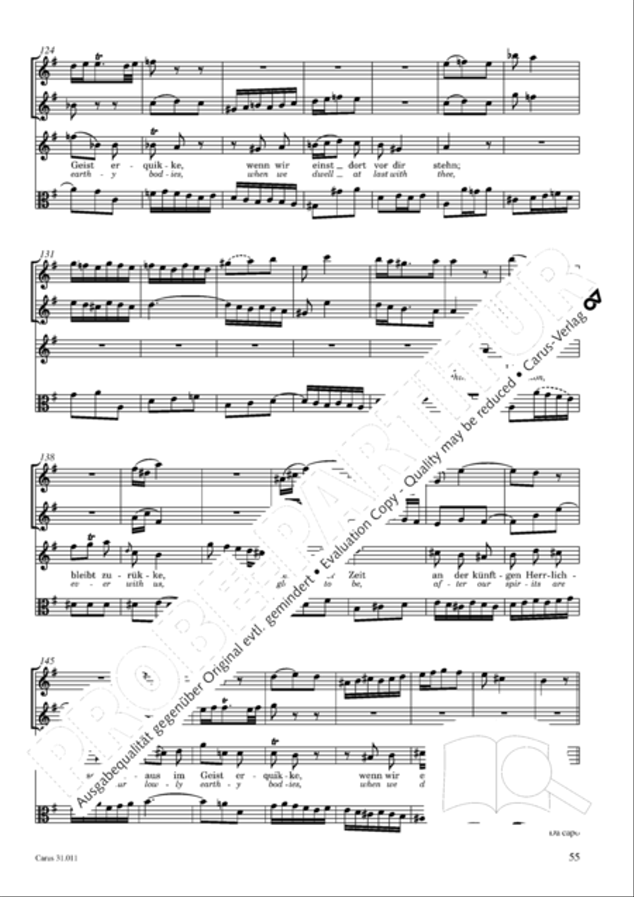 Lobet Gott in seinen Reichen (Himmelfahrtsoratorium) 4-Part scores gallery preview page 56
