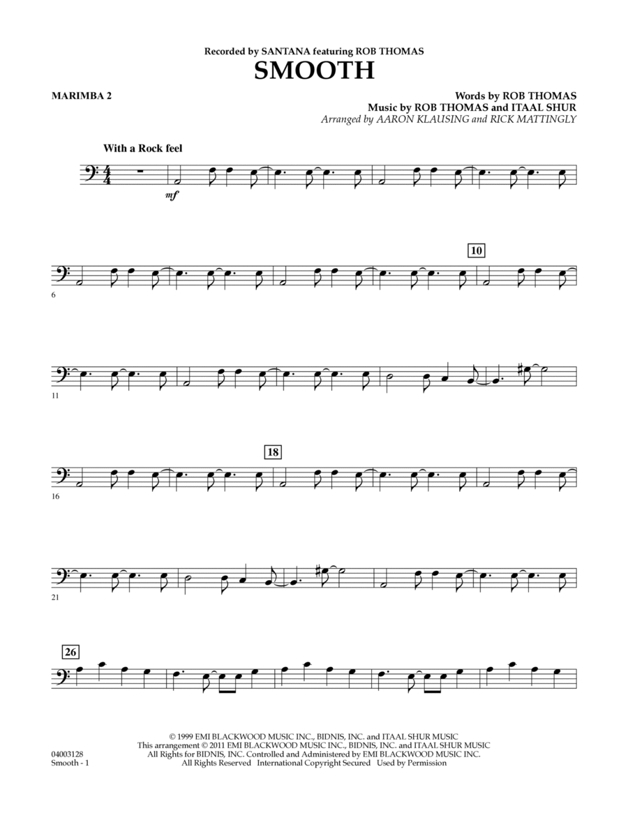 Smooth - Marimba 2 Smooth - Marimba 2 Marimba scores gallery preview page 1