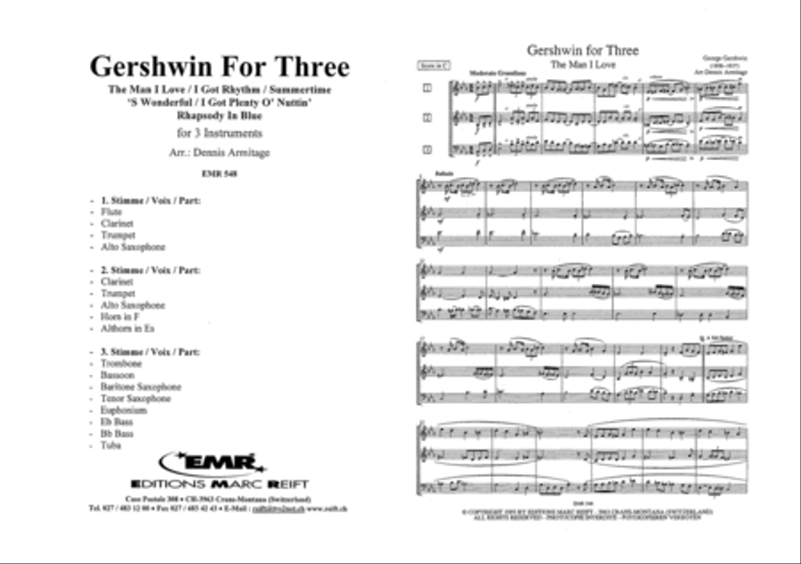 Gershwin for Three Brass Quartet scores gallery preview page 2