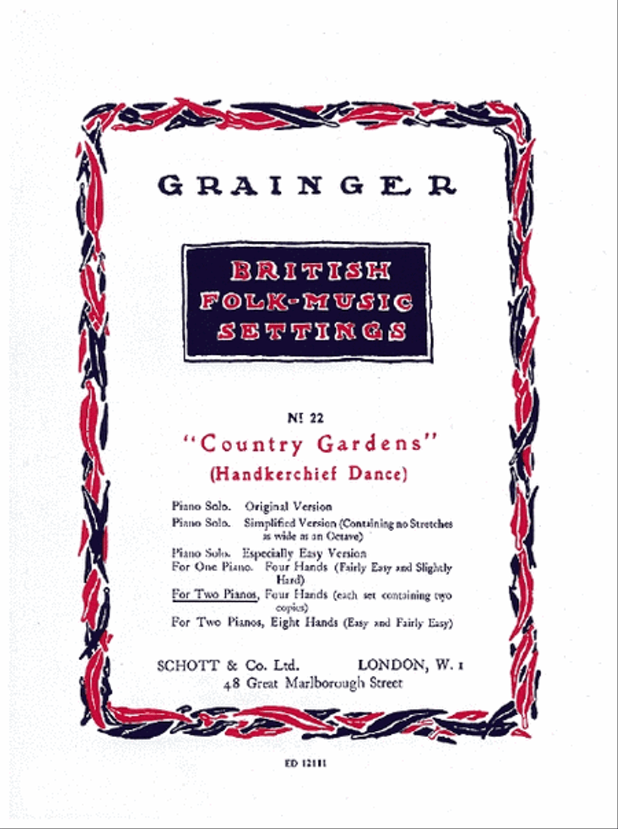 Grainger Country Gardens 2pft Piano Duet scores gallery preview page 1