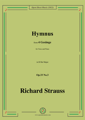 Richard Strauss-Hymnus,in B flat Major,Op.33 No.3