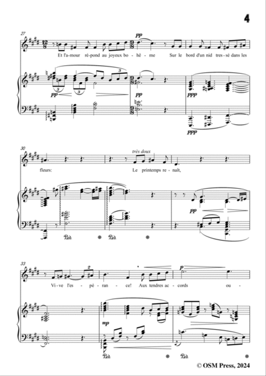 Lekeu-Chanson de Mai,in E Major Voice scores gallery preview page 5