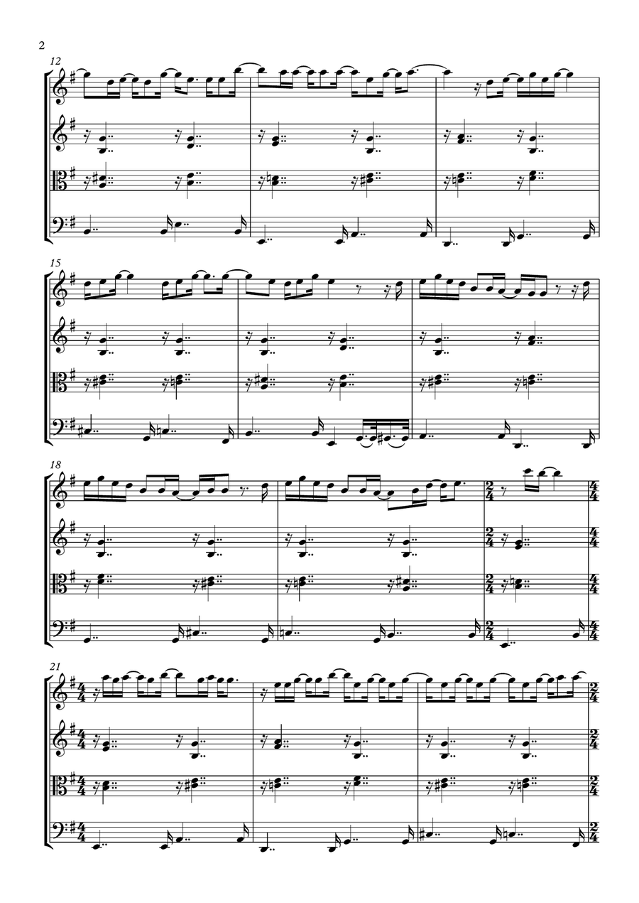 Virtual Insanity String Quartet scores gallery preview page 3