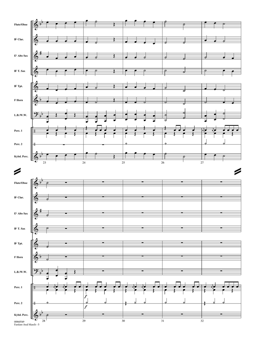 Fanfare And March - Full Score Concert Band scores gallery preview page 3