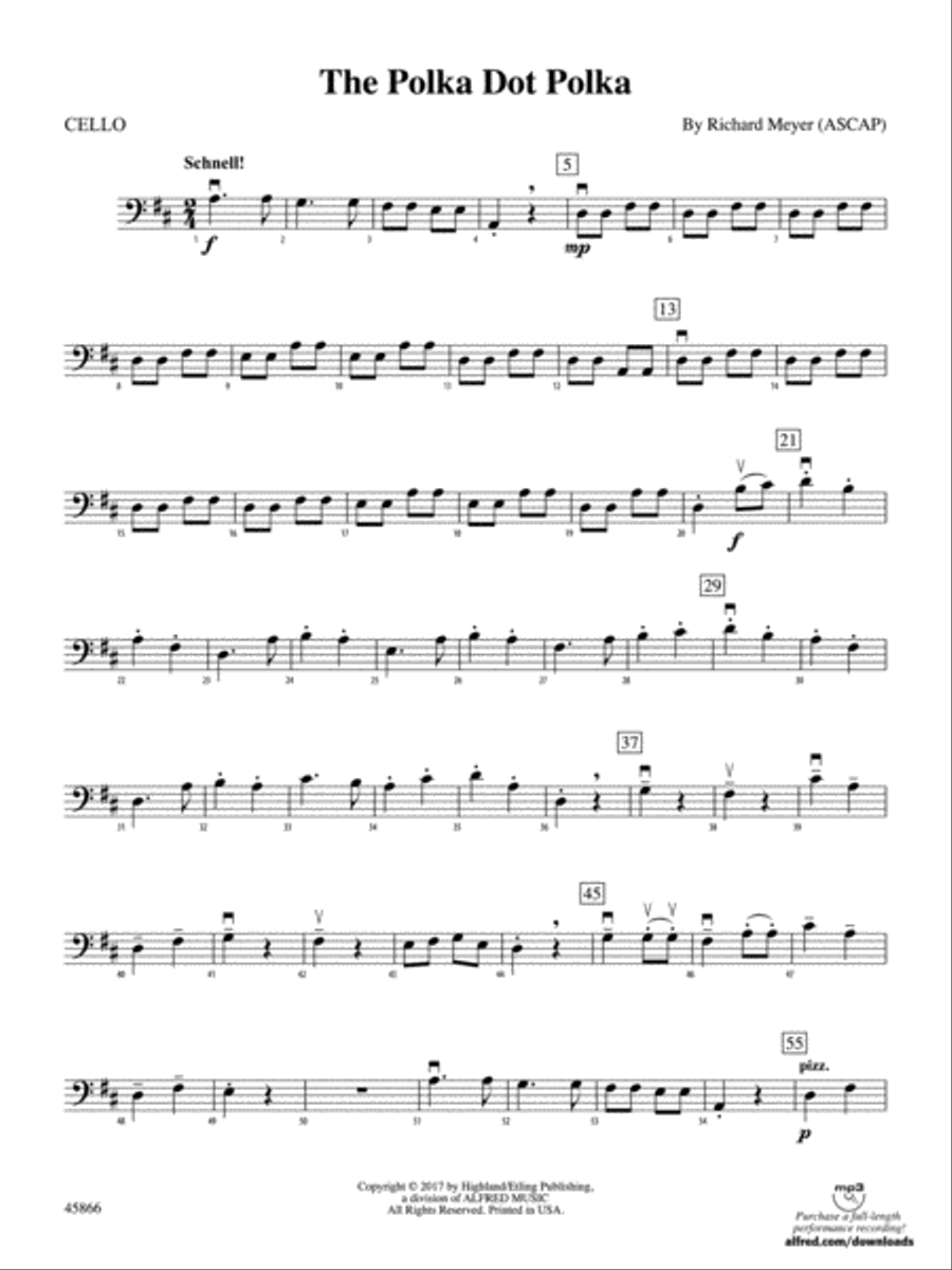 The Polka Dot Polka: Cello String Orchestra scores gallery preview page 1