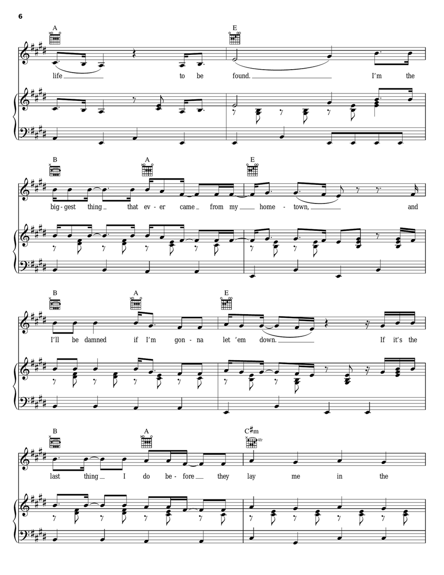 Pocahontas Proud Piano, Vocal, Guitar scores gallery preview page 6