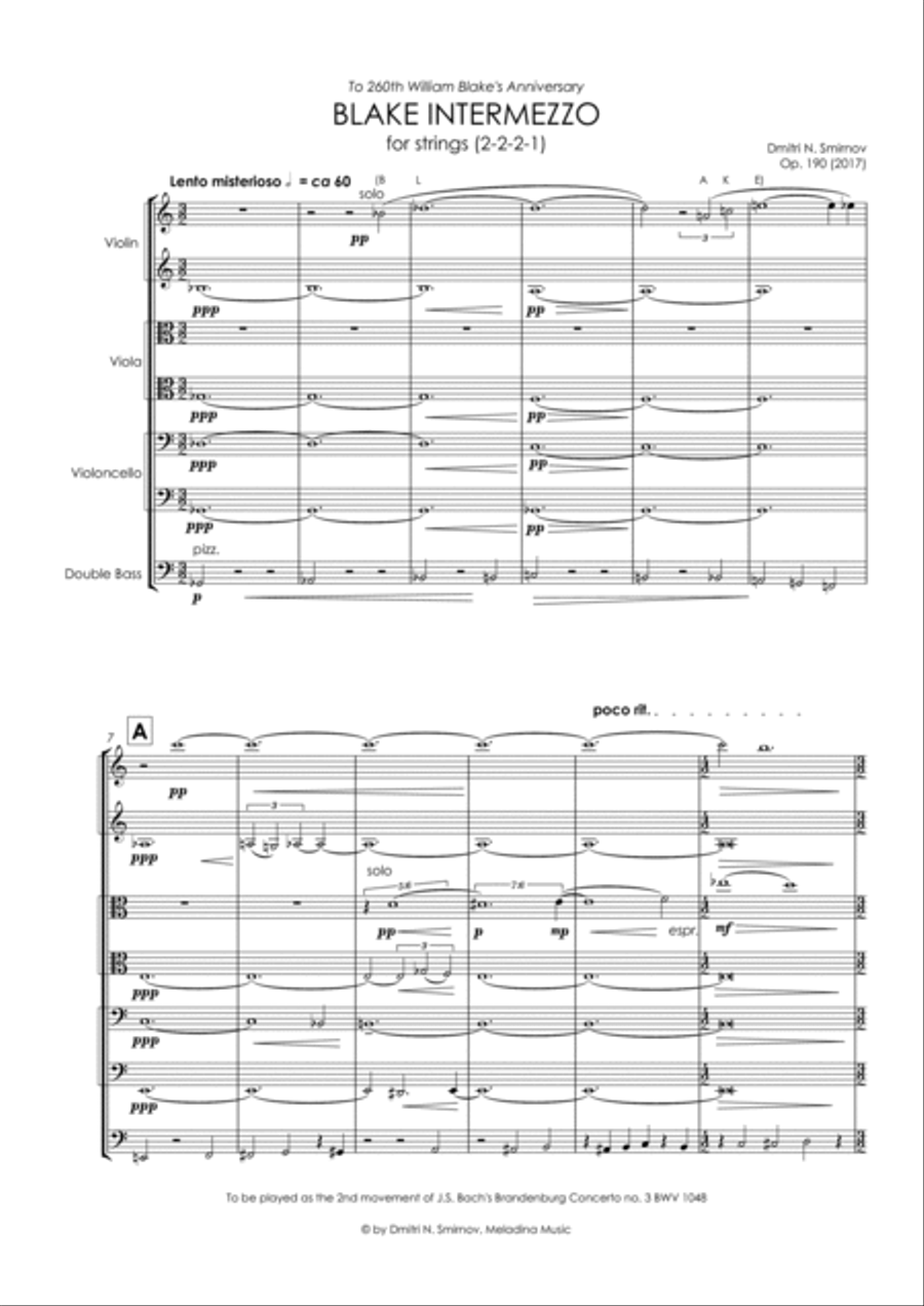 Blake Intermezzo for strings String Quartet scores gallery preview page 2