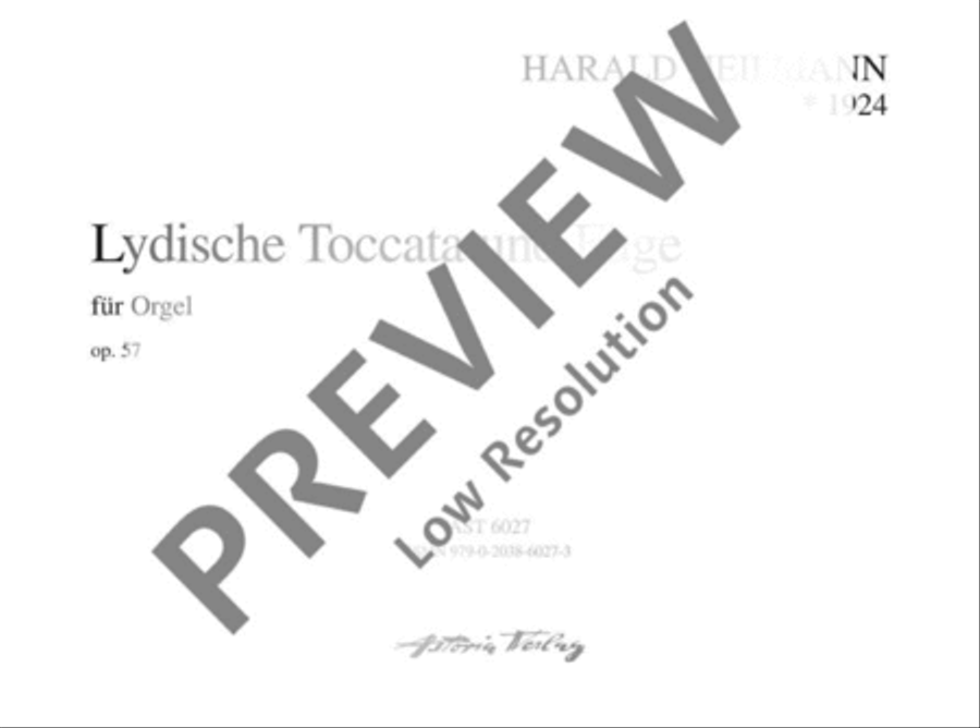 Lydische Toccata und Fuge Organ scores gallery preview page 2