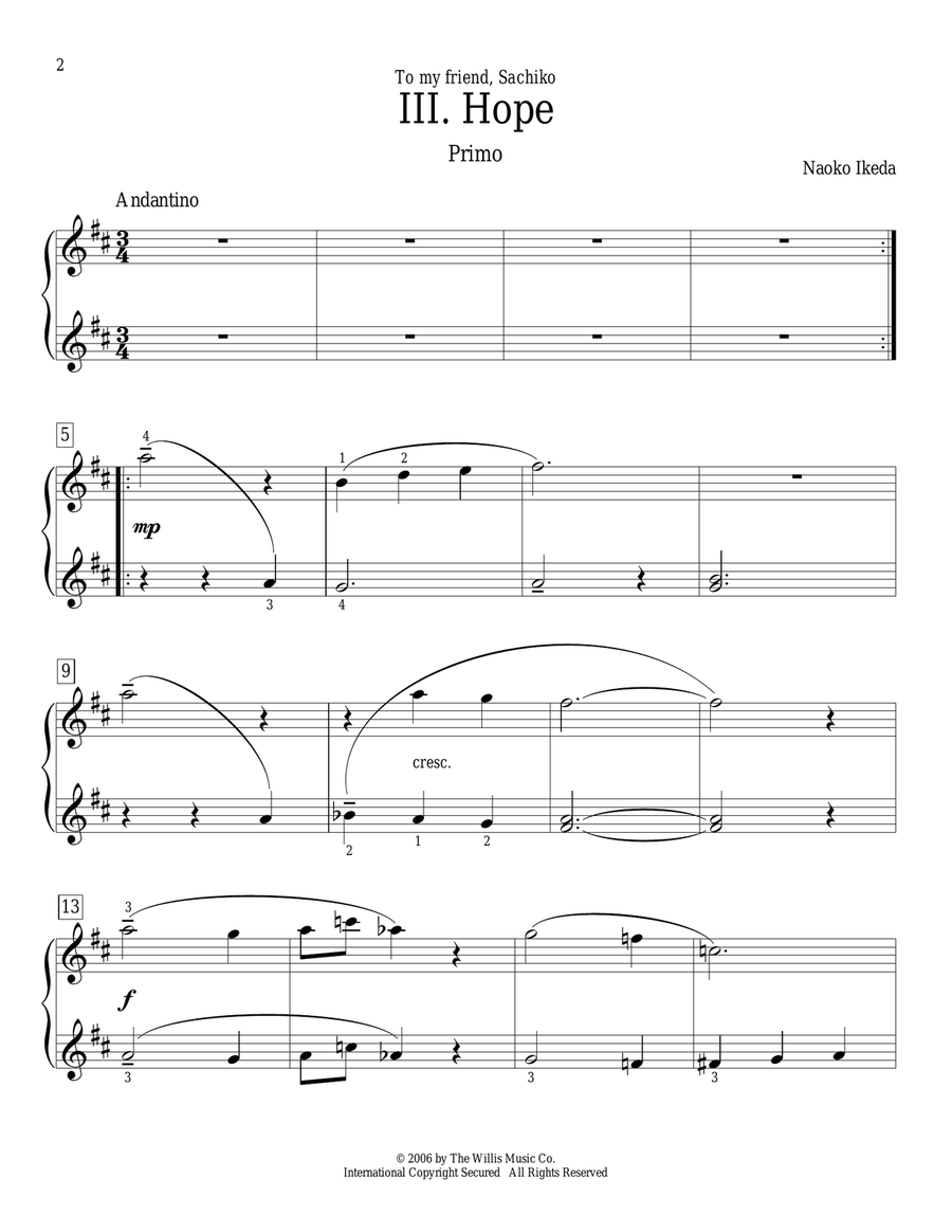 Hope Piano Duet scores gallery preview page 2