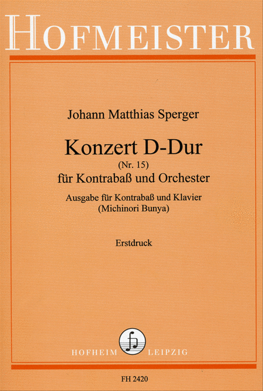 Konzert Nr. 15 fur Kontrabass und Orchester D-Dur / KlA