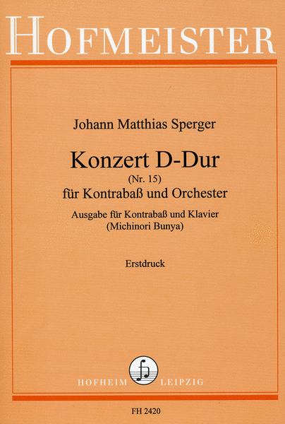 Konzert Nr. 15 fur Kontrabass und Orchester D-Dur / KlA