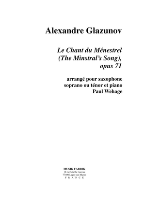 Le Chant du Menestrel (The Minstral's Song ), opus 71