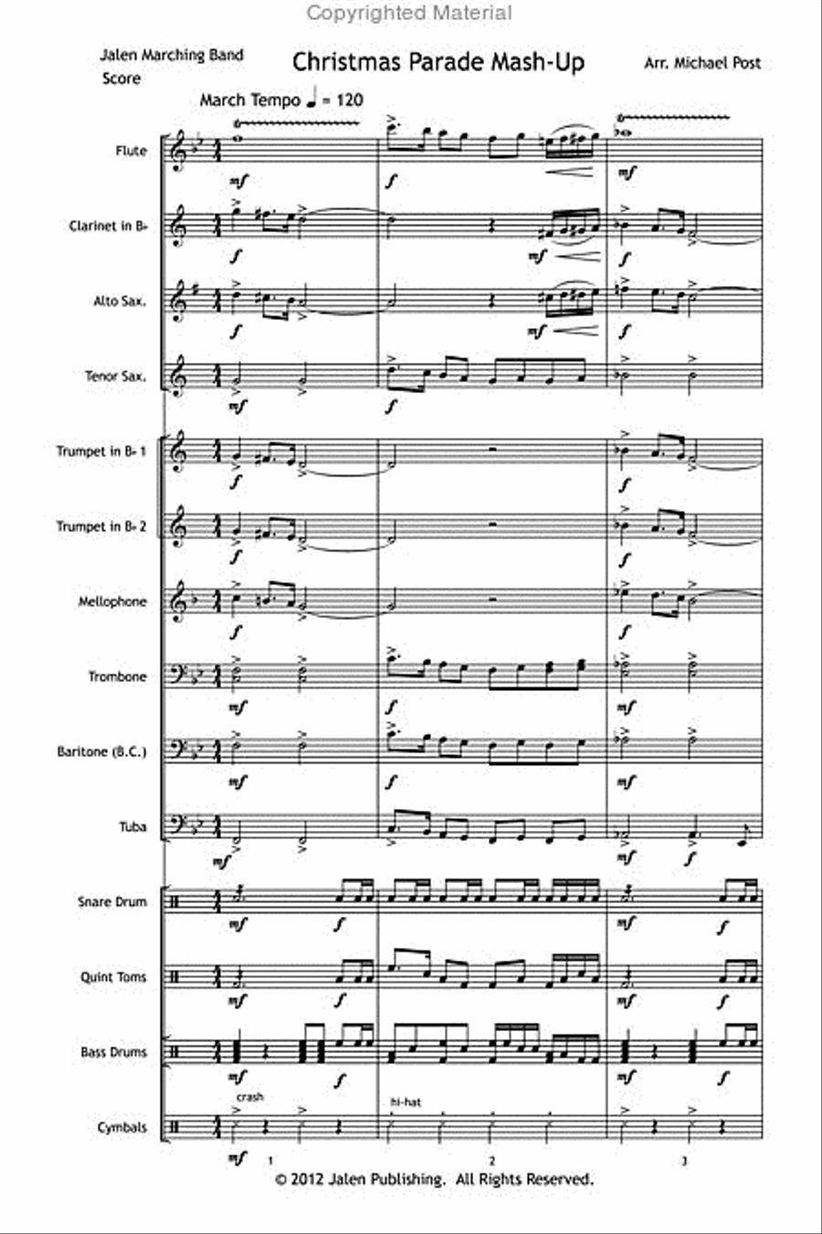 Christmas Parade Mash-Up Marching Band scores gallery preview page 2