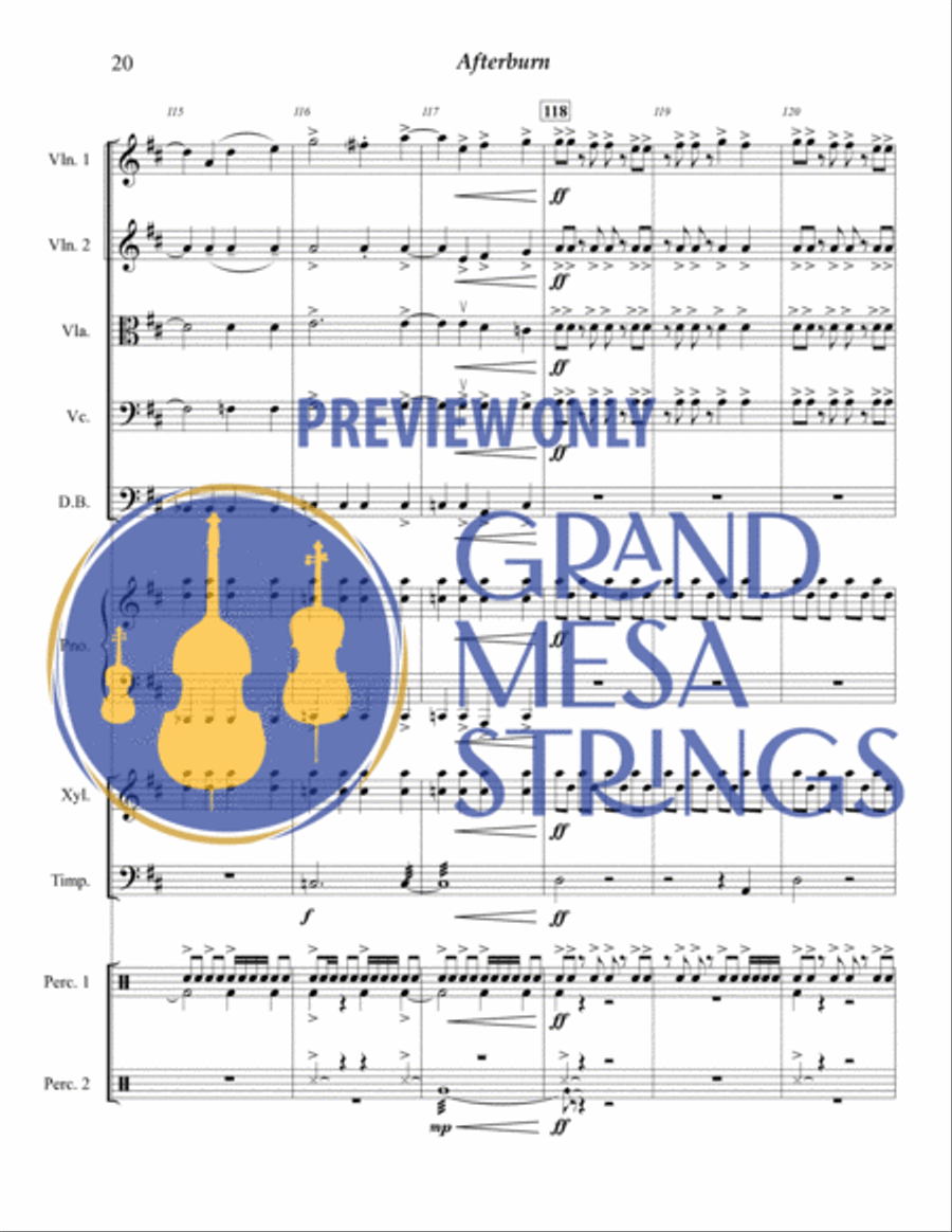 Afterburn for Strings & Percussion String Orchestra scores gallery preview page 21