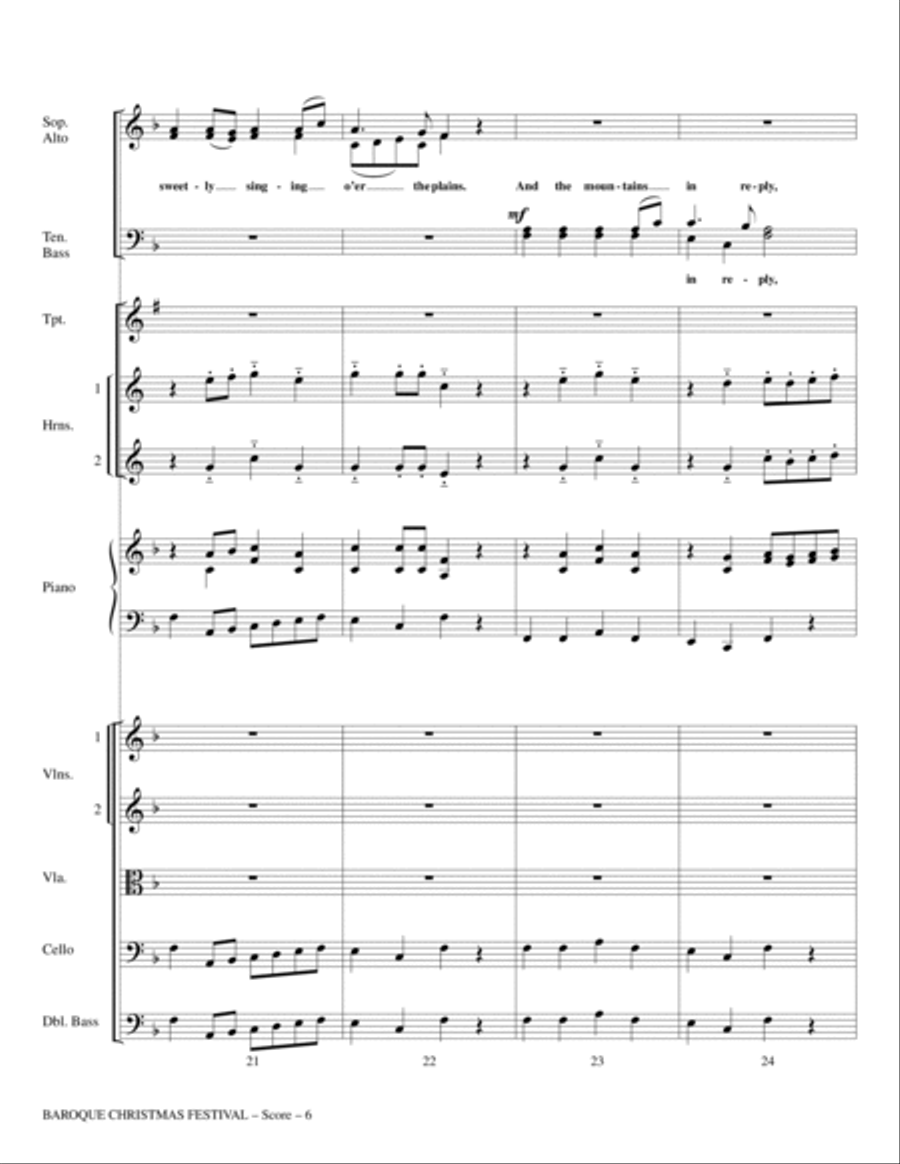 Baroque Christmas Festival (Medley) - Full Score Choir scores gallery preview page 6