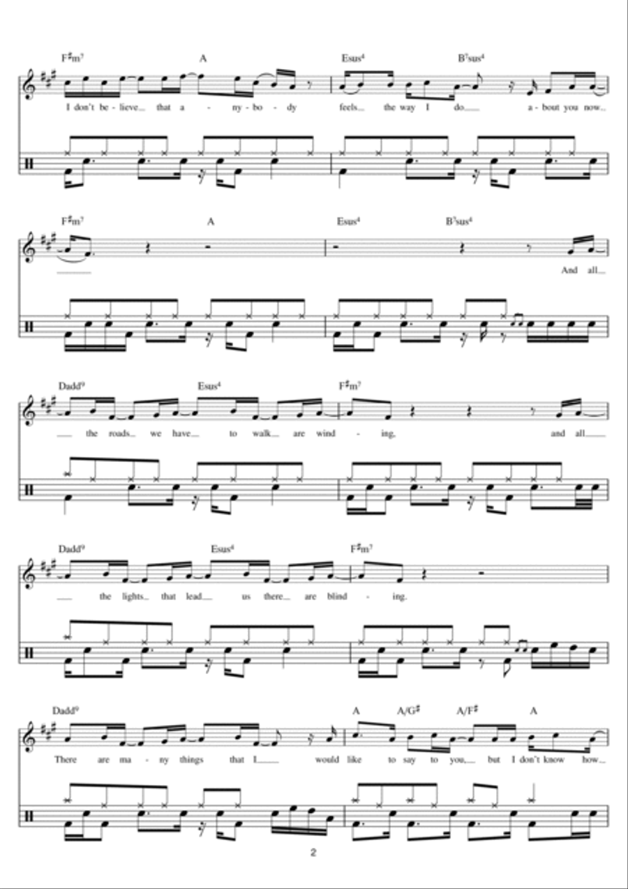 Wonderwall Drum Set scores gallery preview page 2