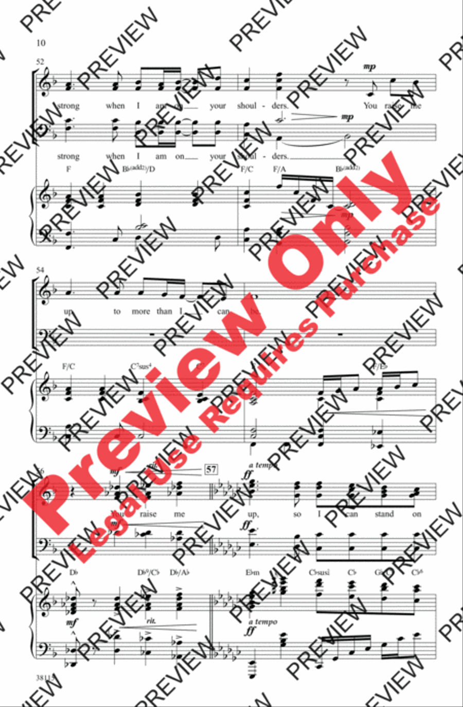 You Raise Me Up 4-Part scores gallery preview page 10