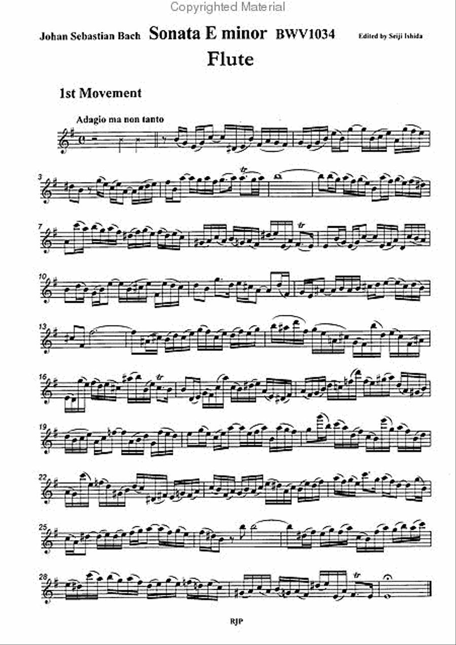 Sonata in E minor, BWV1034 Flute scores gallery preview page 2