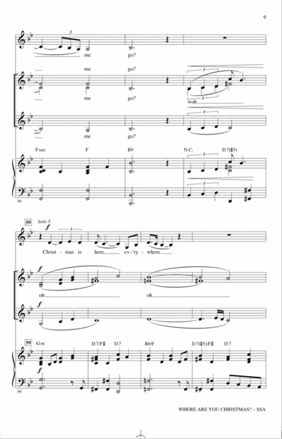 Where Are You Christmas? (from How The Grinch Stole Christmas) (arr. Mark Brymer) SSA scores gallery preview page 8