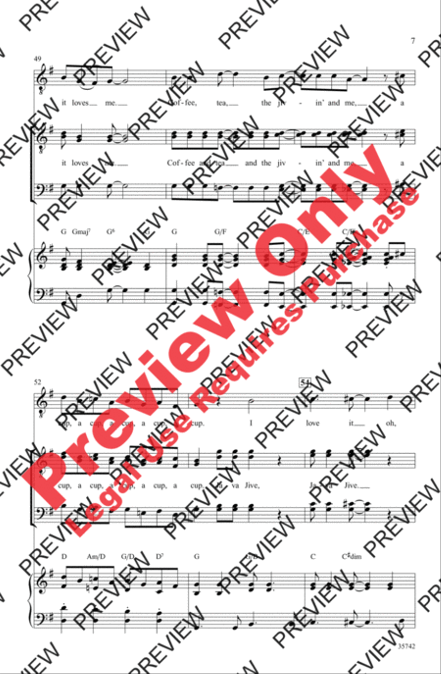 Java Jive Men's Choir scores gallery preview page 7