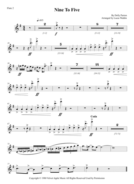 Nine To Five by Dolly Parton Full Orchestra - Digital Sheet Music