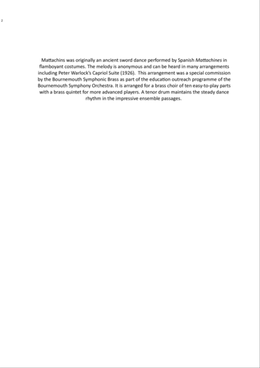 Mattachins Mattachins Brass Ensemble scores gallery preview page 2