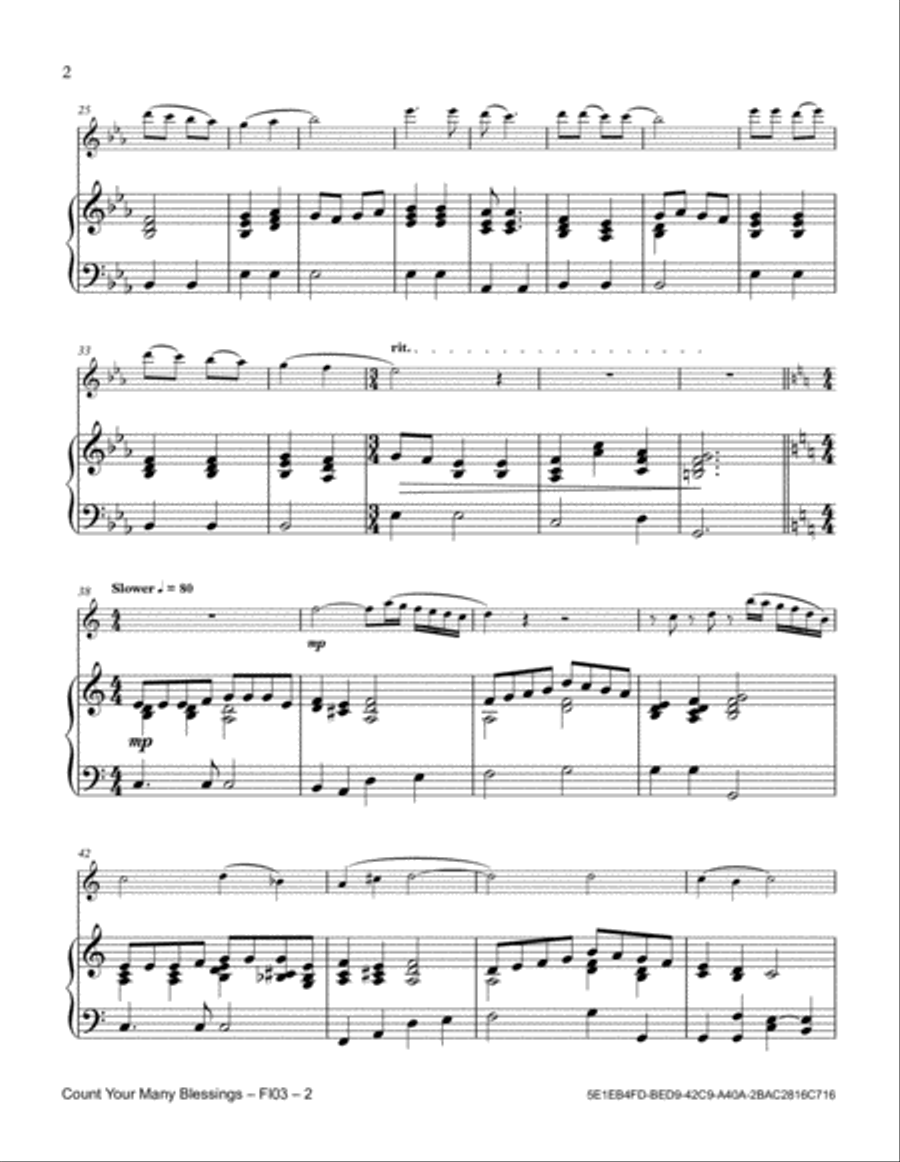 Count Your Many Blessings Flute Solo scores gallery preview page 2