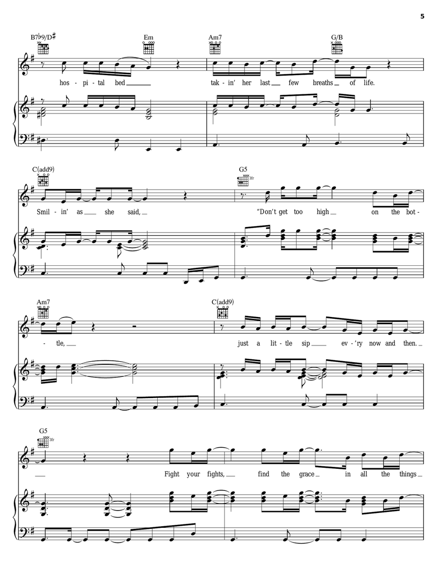 Help Somebody Piano, Vocal, Guitar scores gallery preview page 5