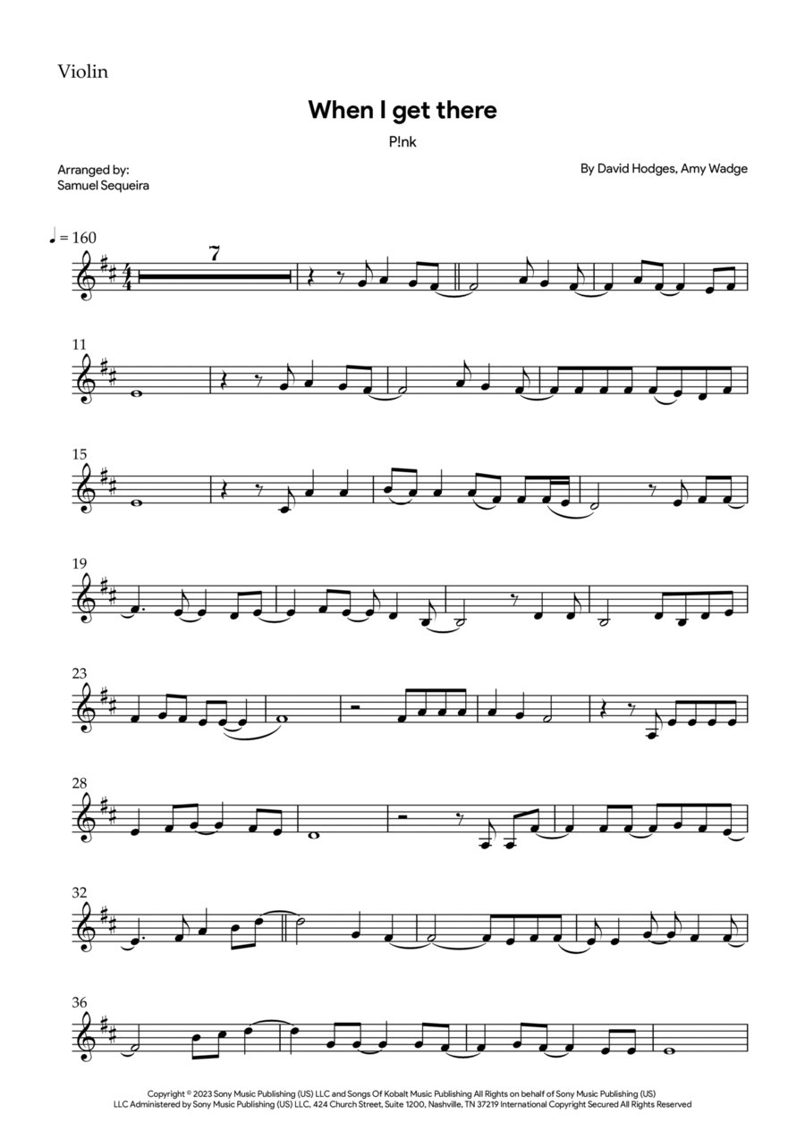 When I Get There Violin Solo scores gallery preview page 1