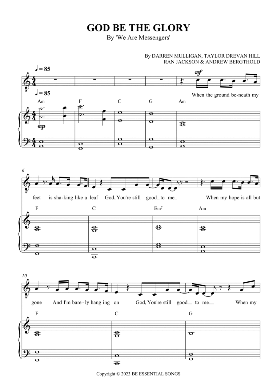 God Be The Glory Piano, Vocal, Guitar scores gallery preview page 1