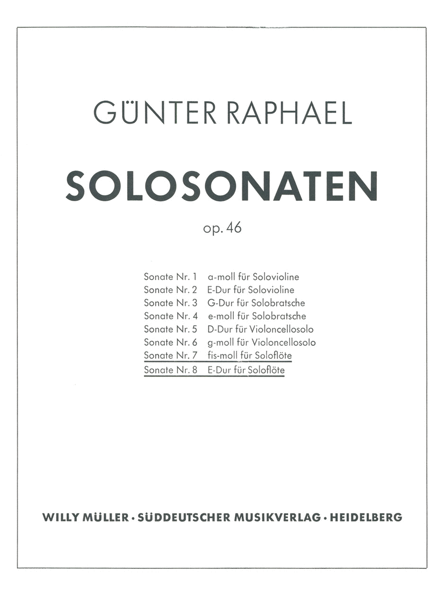 Zwei Solosonaten (1946) f sharp minor, E major, Op. 46,7/46,8 Flute Solo scores gallery preview page 1