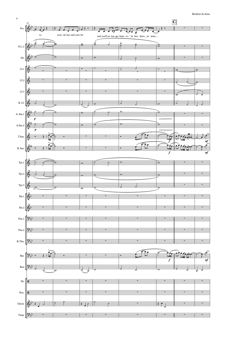 Brothers In Arms Brothers In Arms Concert Band scores gallery preview page 4