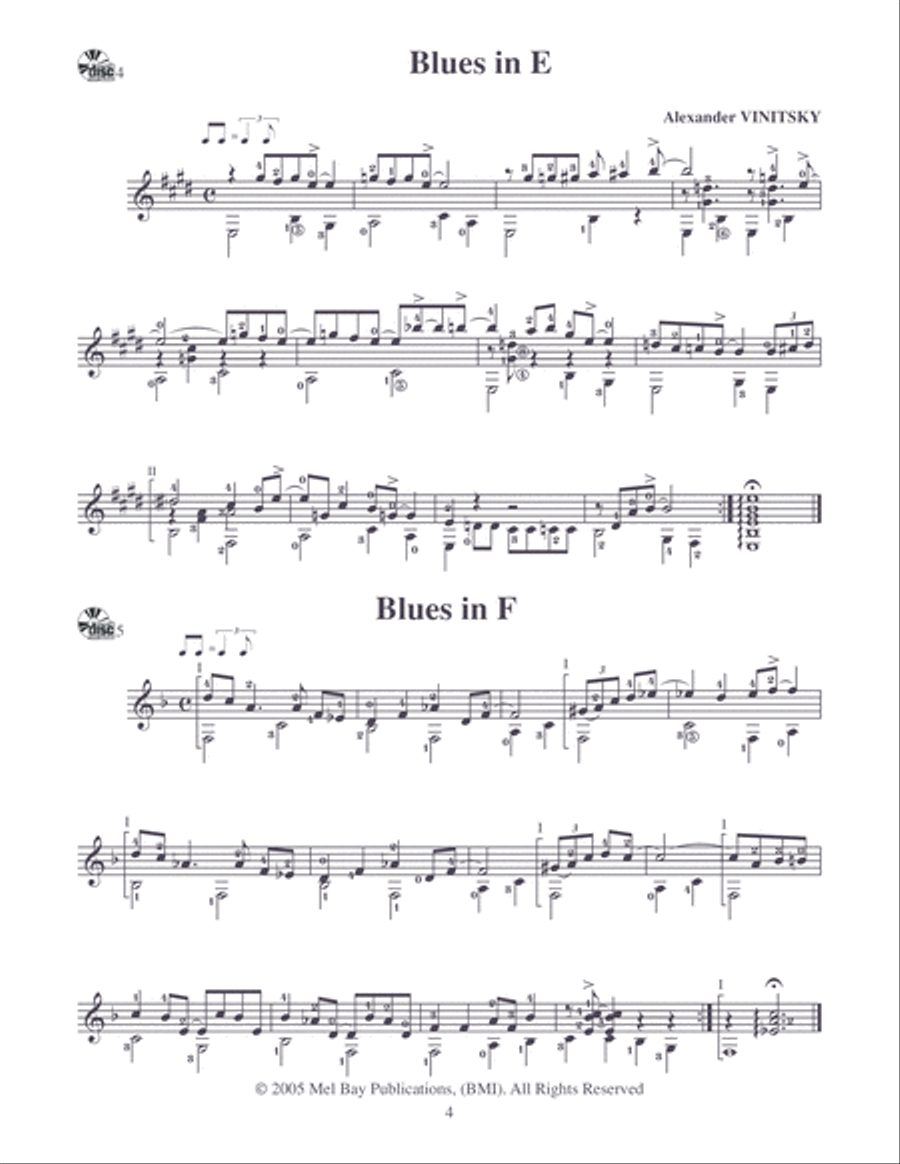 Blues and Jazz Preludes for Classical Guitar Acoustic Guitar scores gallery preview page 5