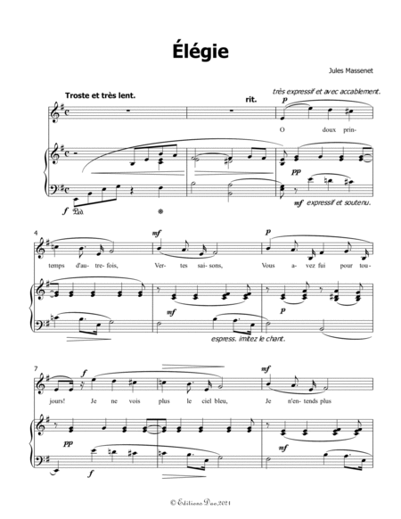 Élégie, by Massenet, in e minor image number null