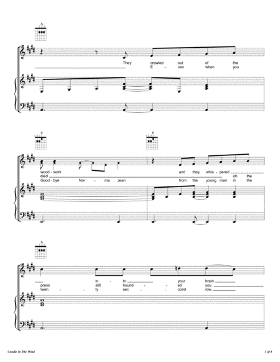 Candle In The Wind Candle In The Wind Voice scores gallery preview page 4