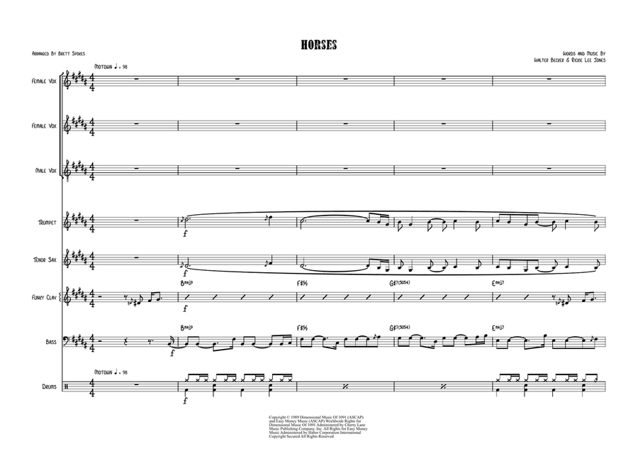 The Horses The Horses Jazz Ensemble scores gallery preview page 1