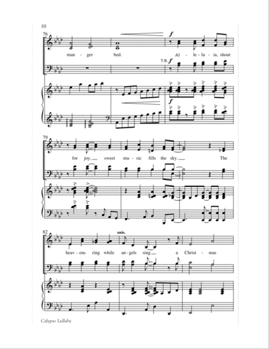 Calypso Lullaby Choir scores gallery preview page 10