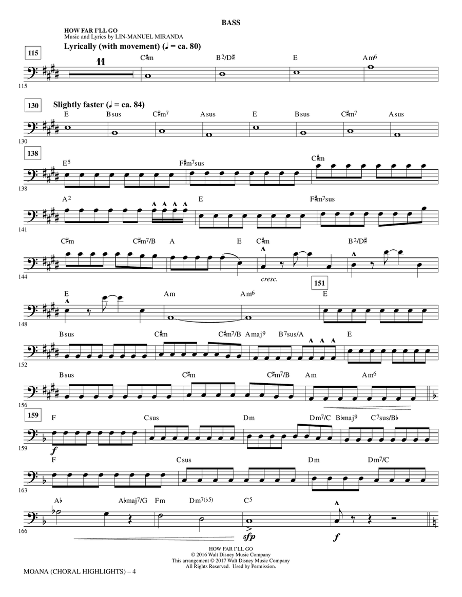 Moana - Bass Moana - Bass Choir scores gallery preview page 4