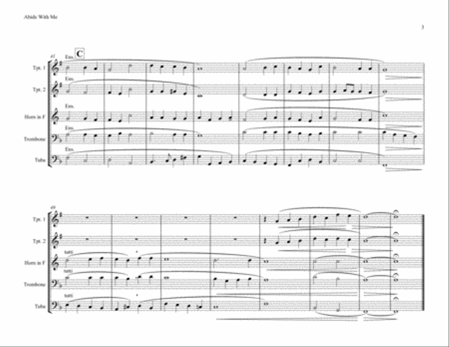 Abide With Me Brass Ensemble scores gallery preview page 3