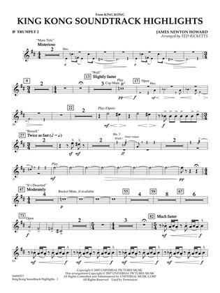 King Kong (Soundtrack Highlights) (arr. Ted Ricketts) - Bb Trumpet 2