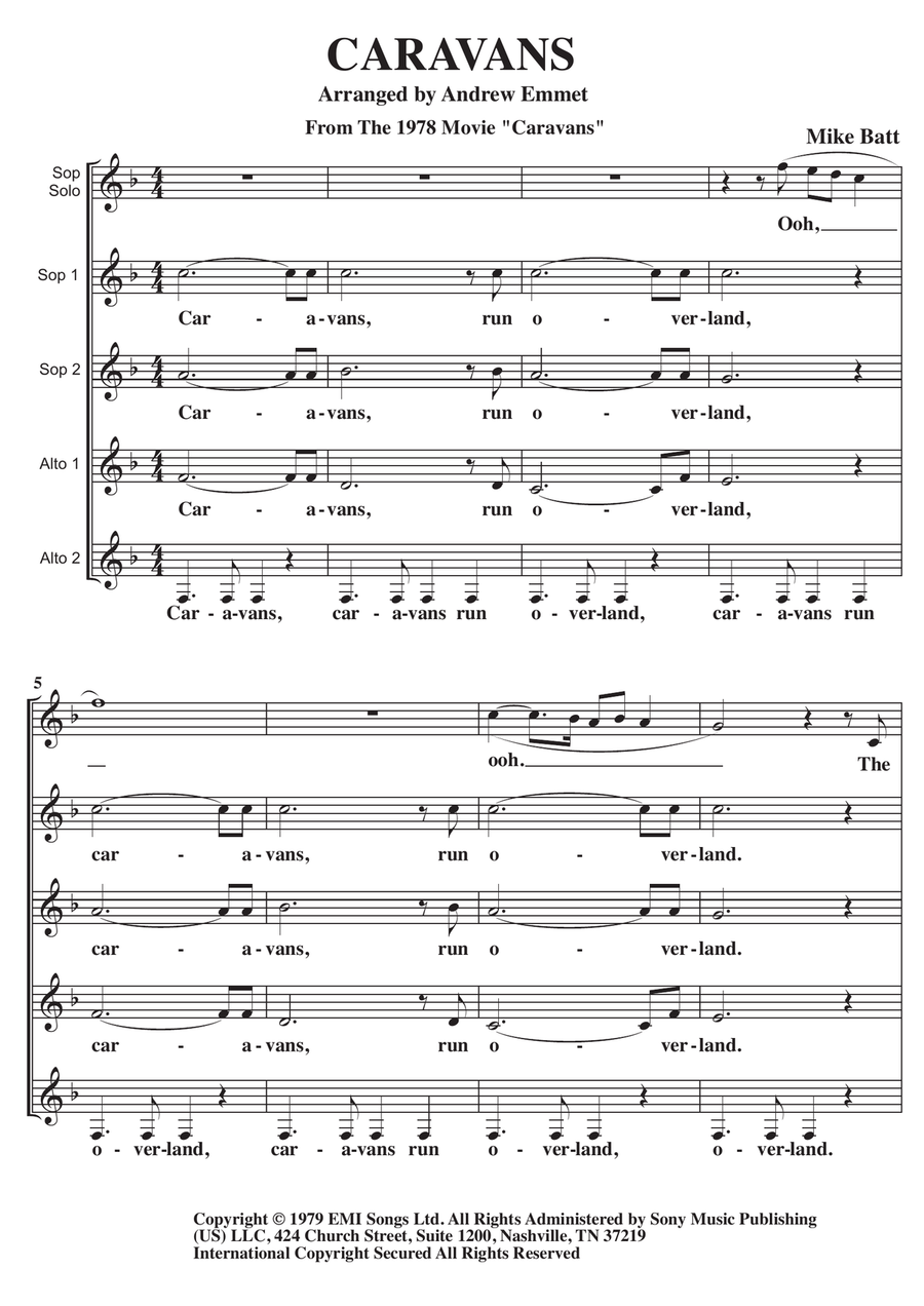 Caravans Theme SSAA scores gallery preview page 1