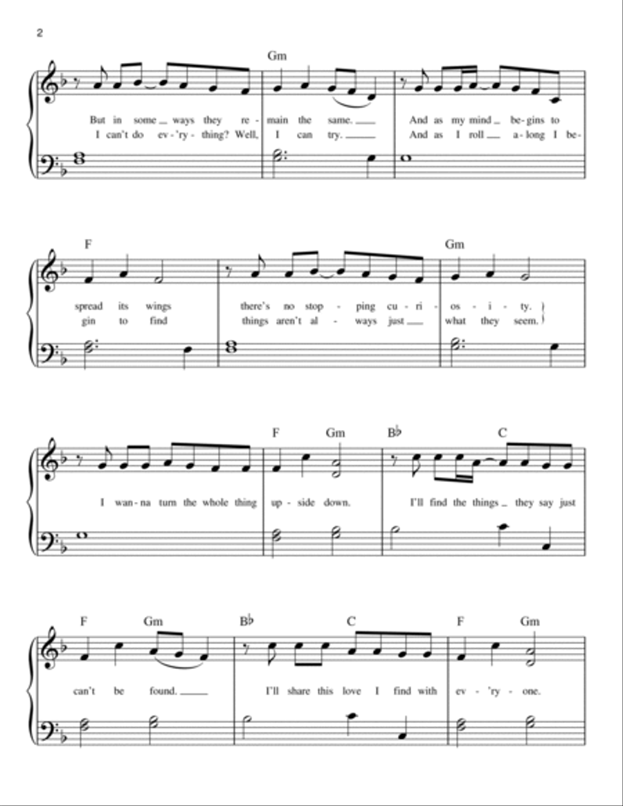 Upside Down Easy Piano scores gallery preview page 2